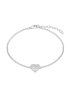 s.Oliver Damen Armband - Striped Heart in silber