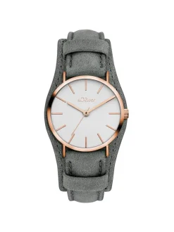 s.Oliver Damen Armbanduhr - Flexible Time in grau