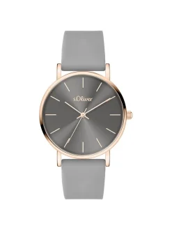 s.Oliver Damen Armbanduhr - Modern Statement in grau