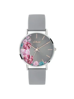 s.Oliver Damen Armbanduhr - Modern Statement in grau