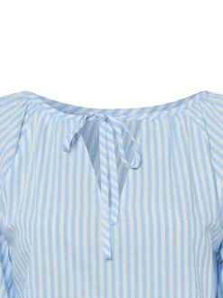 s.Oliver Damen Blusenshirt in hellblau weiß