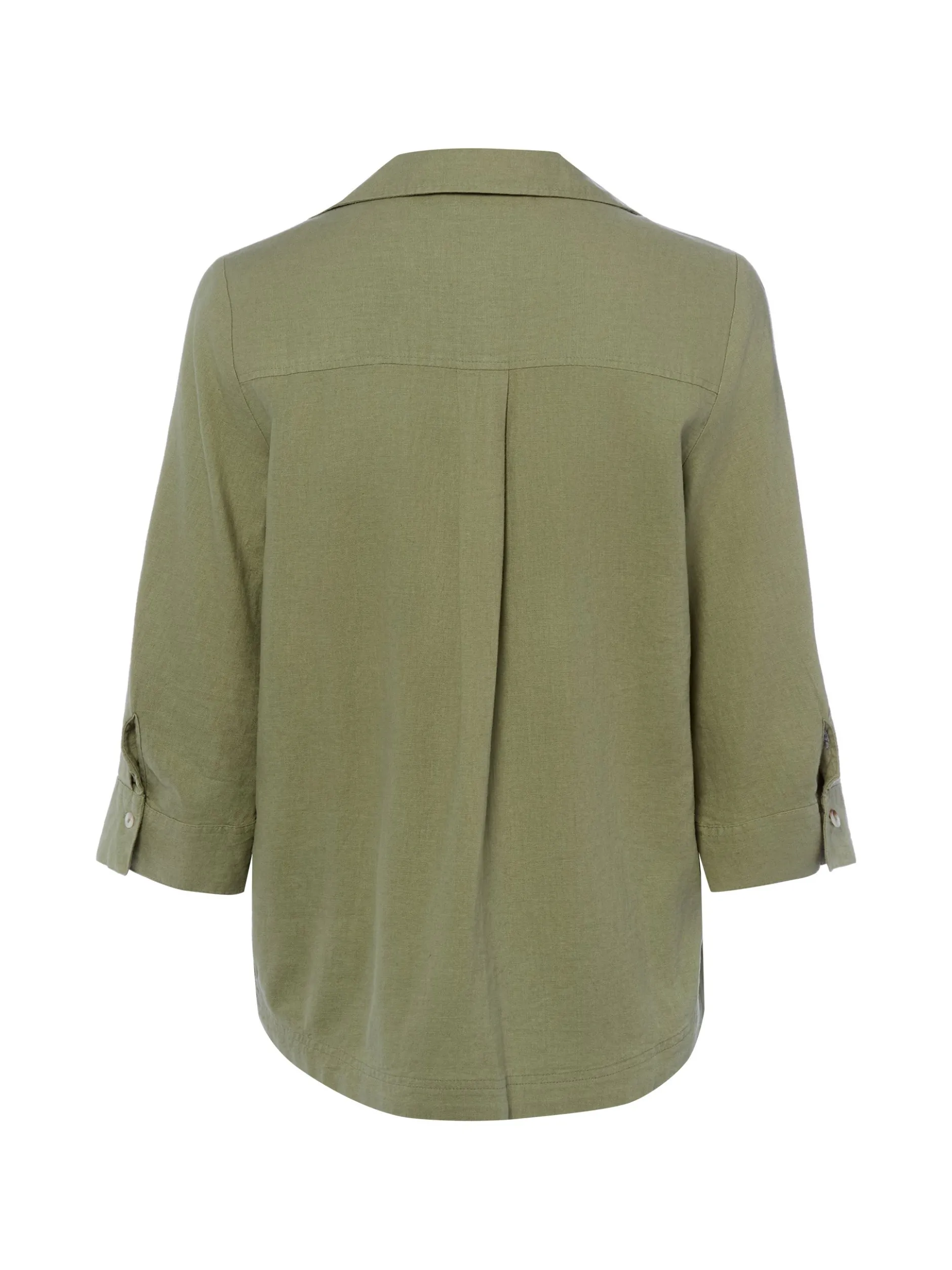 s.Oliver Damen Blusenshirt mit Leinen in oliv
