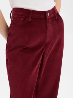 s.Oliver Damen Cordhose in bordeaux - Länge: lang