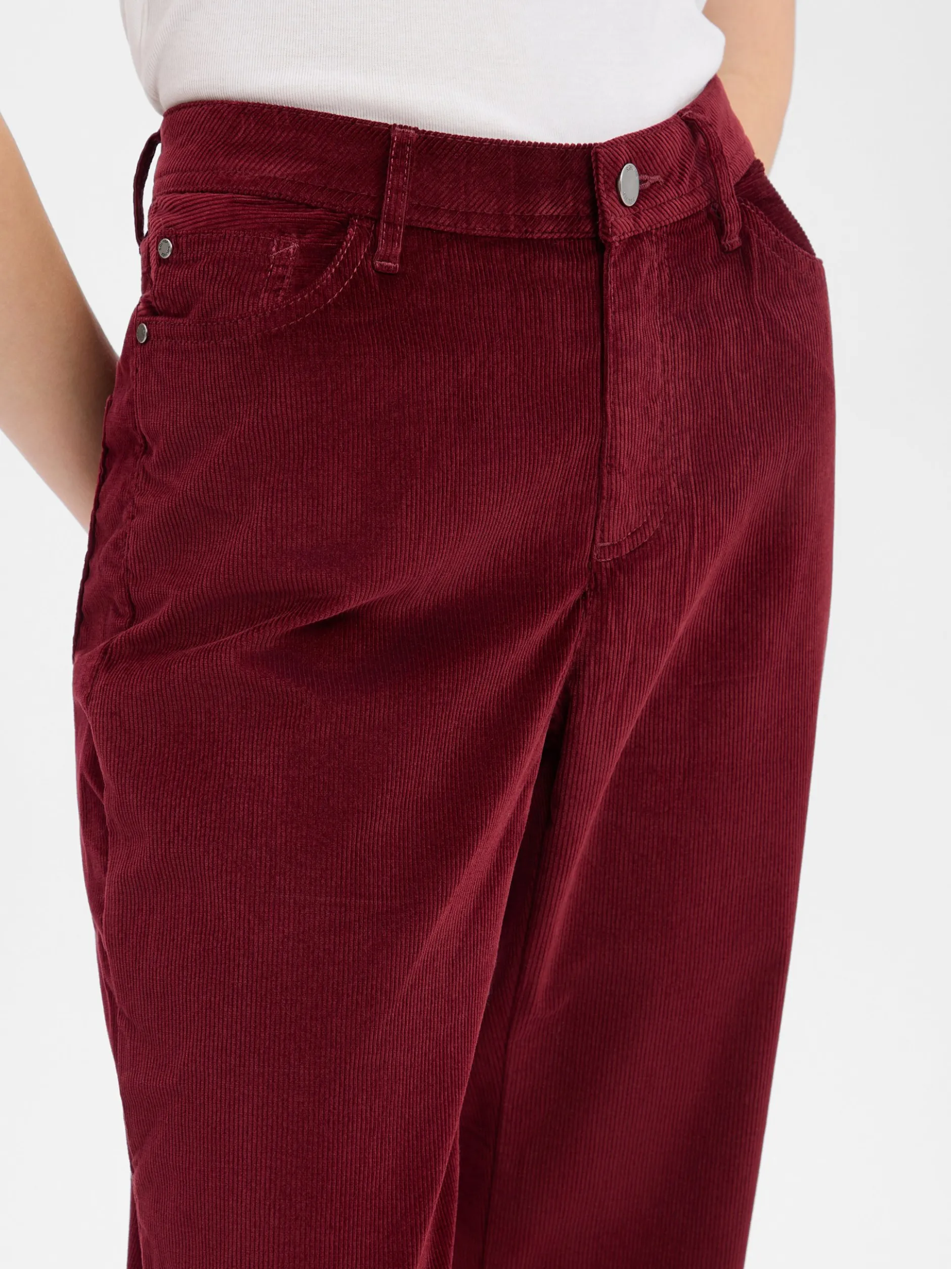 s.Oliver Damen Cordhose in bordeaux - Länge: lang
