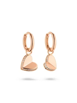 s.Oliver Damen Creolen - Folded Heart in roségold