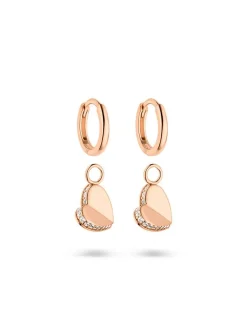 s.Oliver Damen Creolen - Folded Heart in roségold
