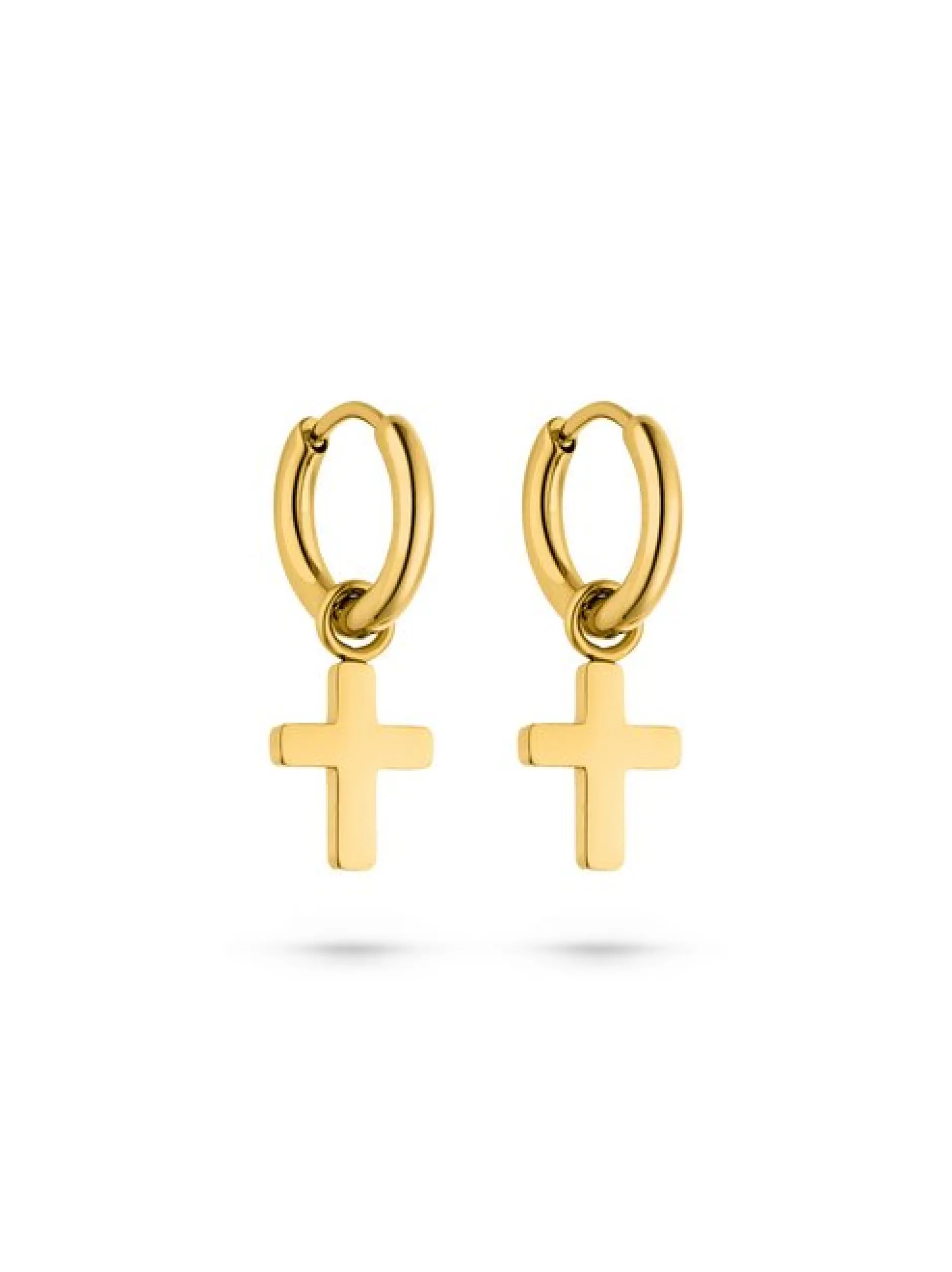 s.Oliver Damen Creolen - Modern Cross in gold