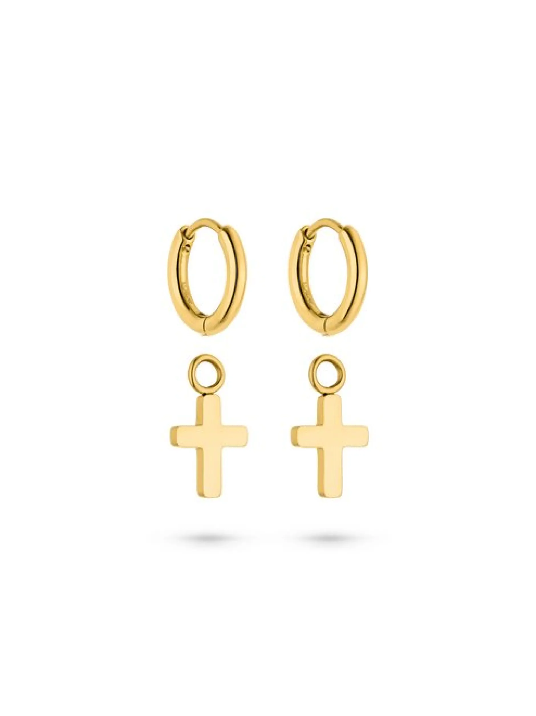 s.Oliver Damen Creolen - Modern Cross in gold