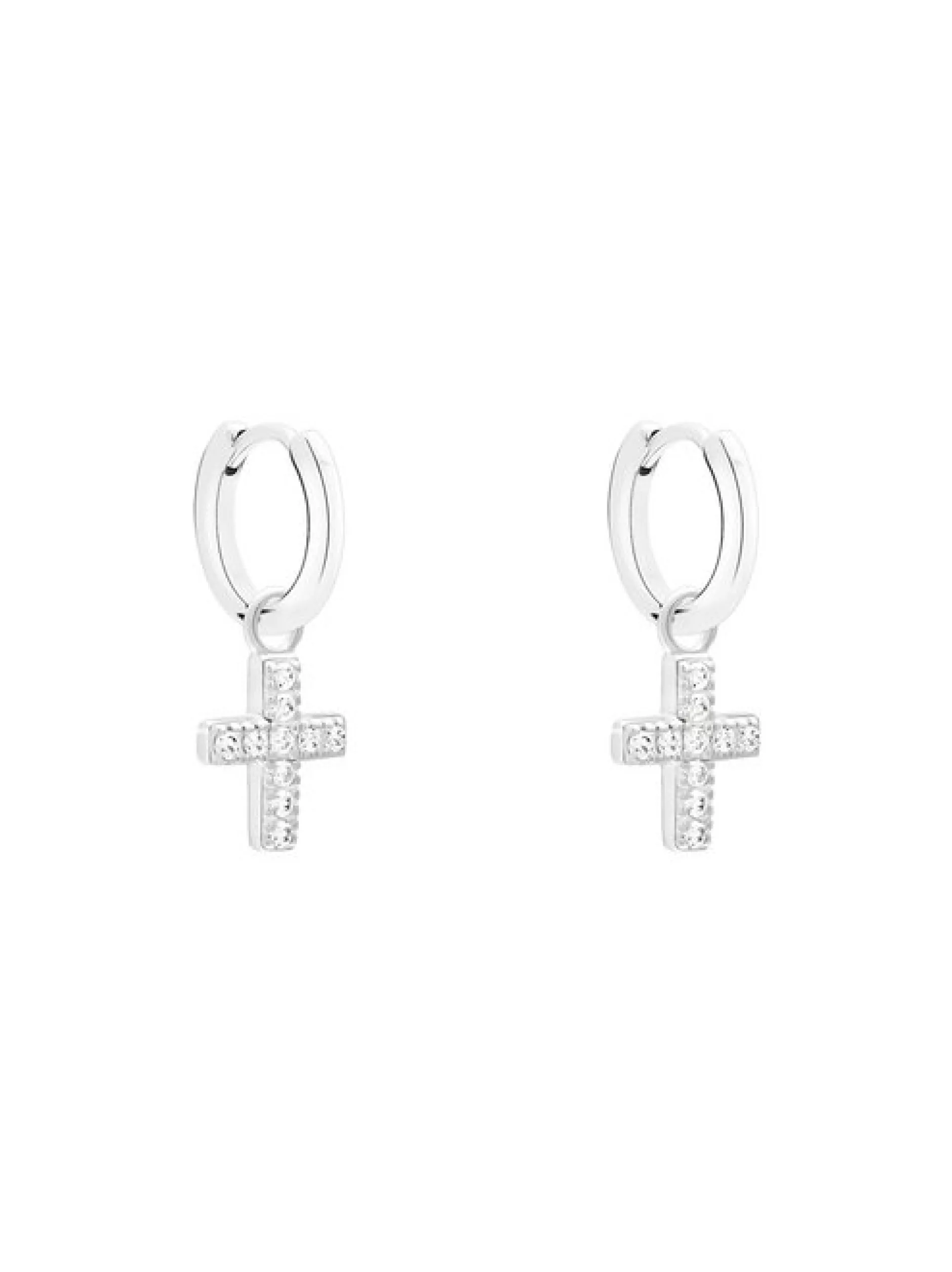 s.Oliver Damen Creolen - Sparkle Cross in silber