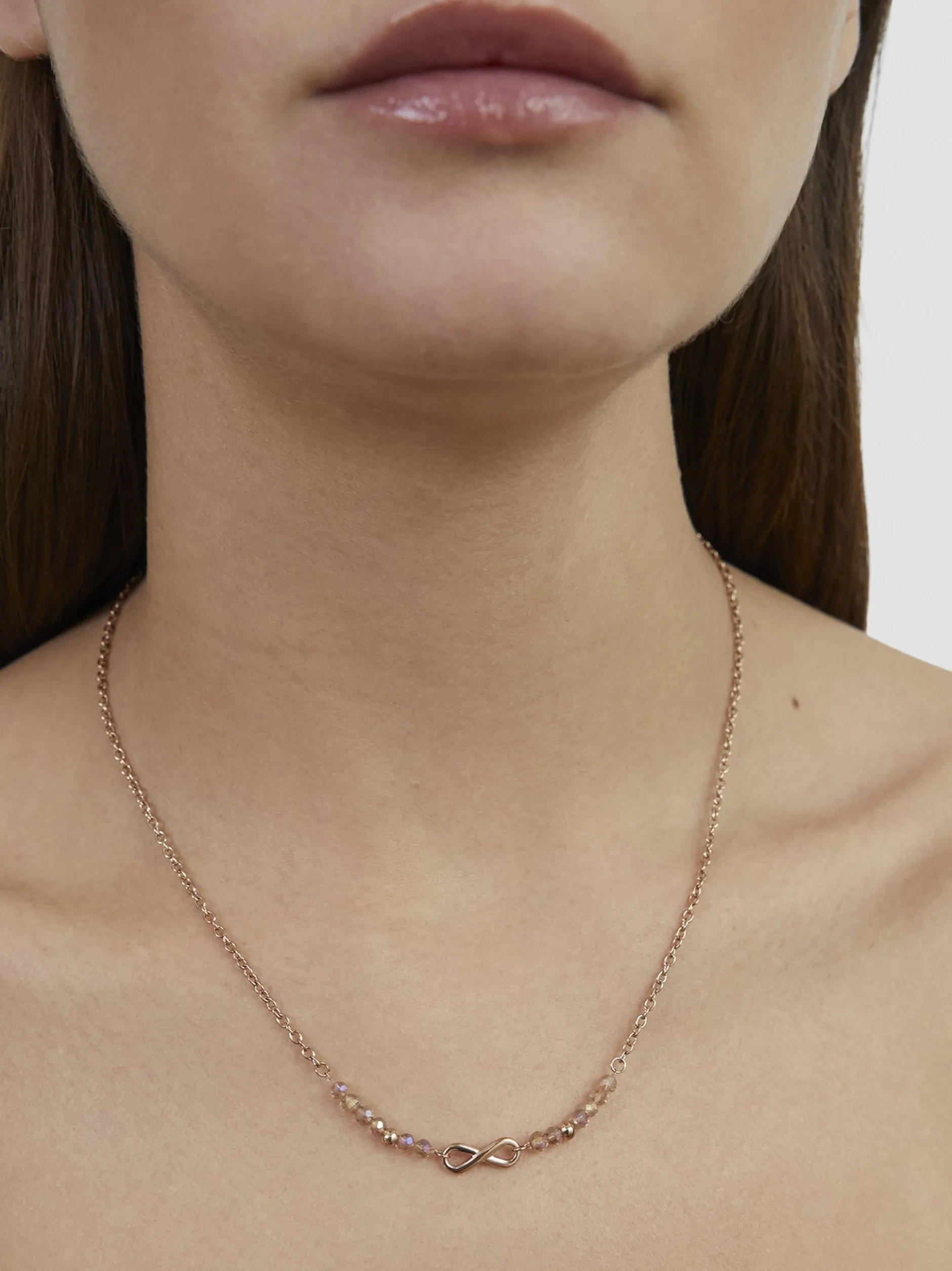 s.Oliver Damen Halskette - Infinity Beads in roségold