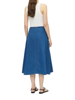 s.Oliver Damen Jeans-Wickelrock in blau - Länge: mittel