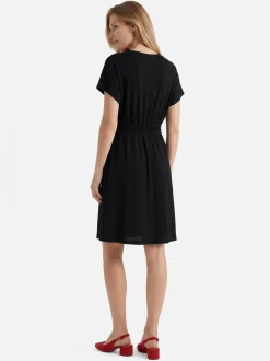 s.Oliver Damen Jerseykleid in schwarz - Länge: mittel