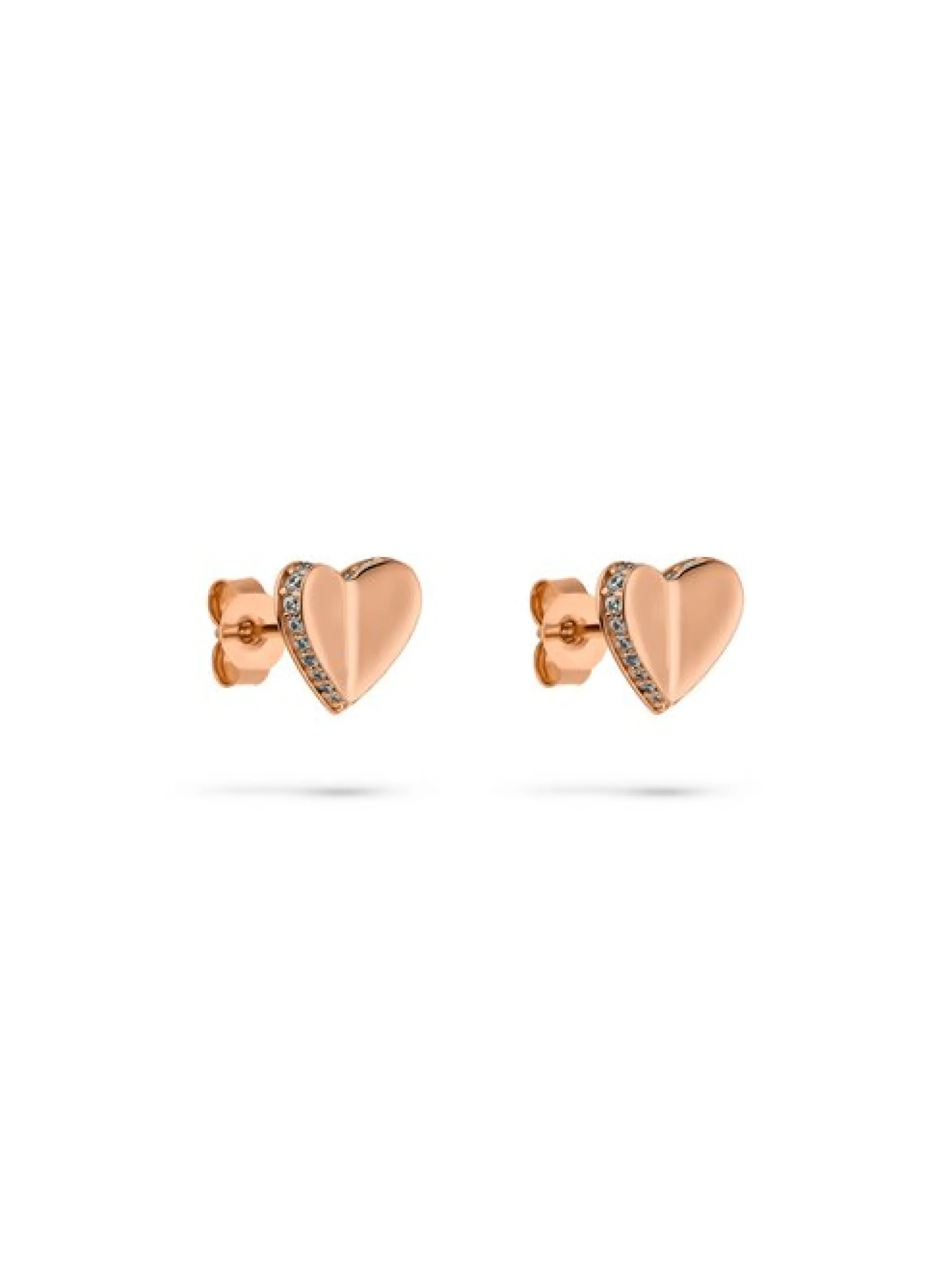 s.Oliver Damen Ohrstecker - Folded Heart in roségold