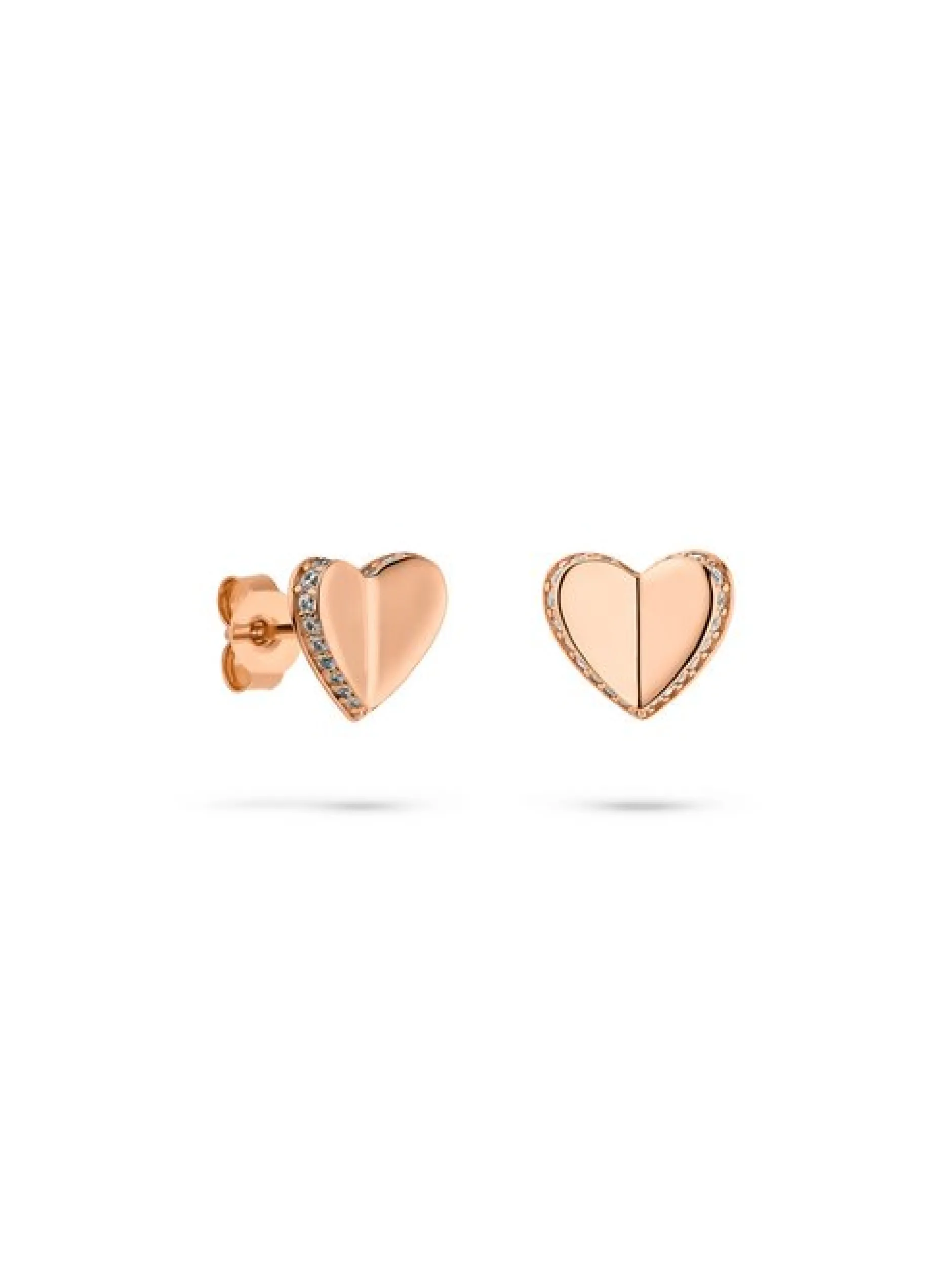 s.Oliver Damen Ohrstecker - Folded Heart in roségold