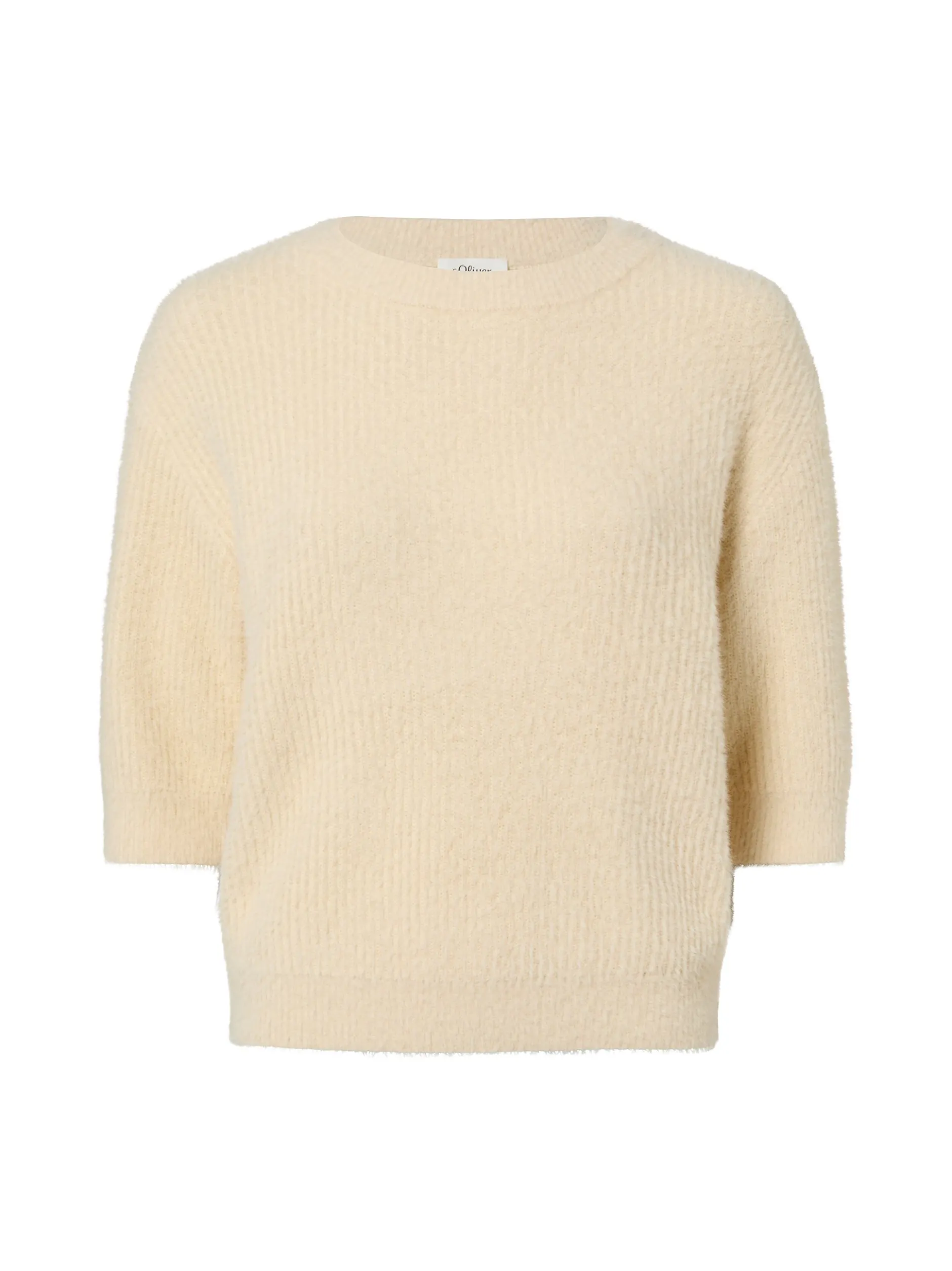 s.Oliver Damen Pullover in sand - Ausschnitt: Rundhals