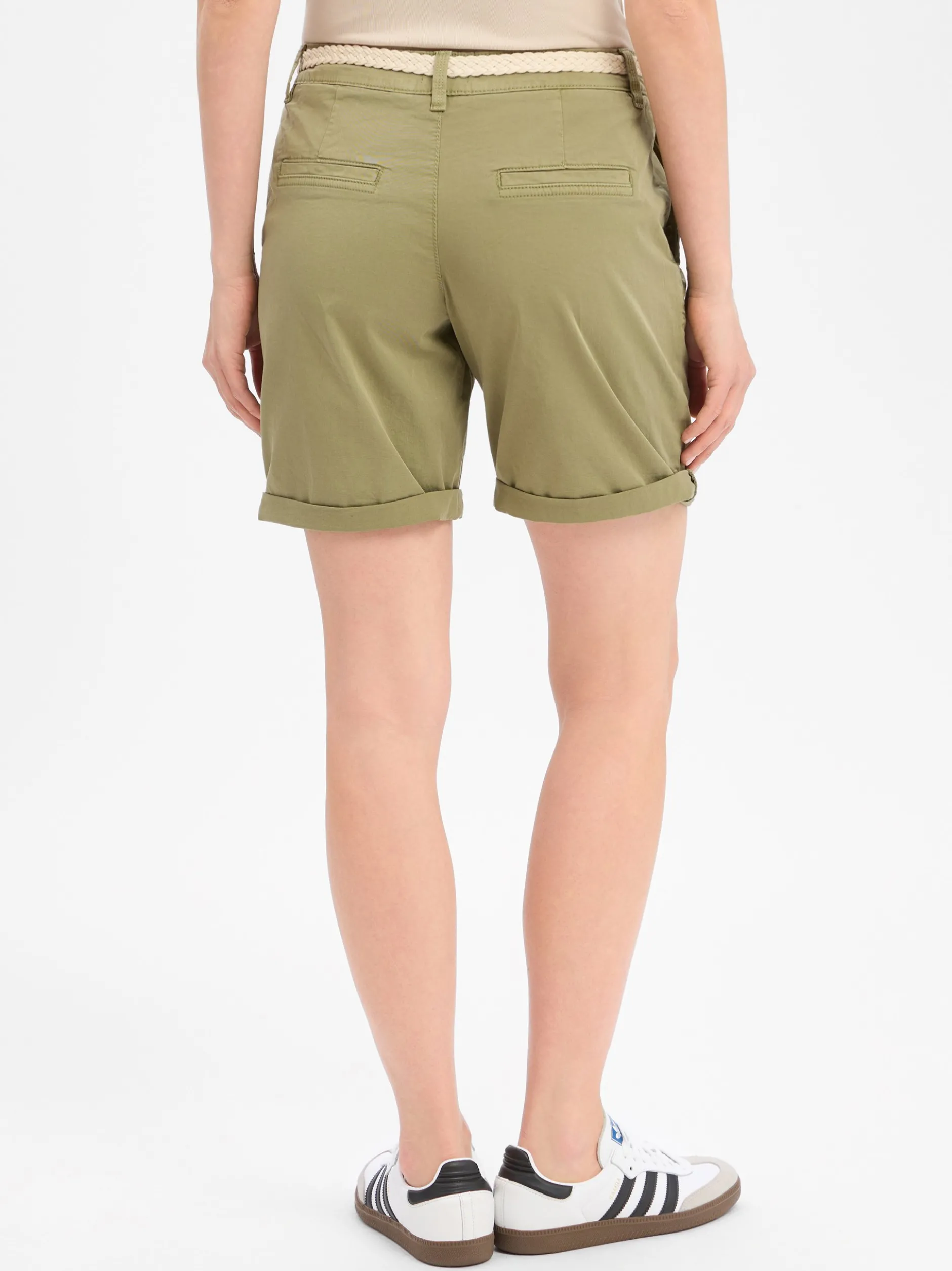 s.Oliver Damen Shorts in oliv - Länge: kurz