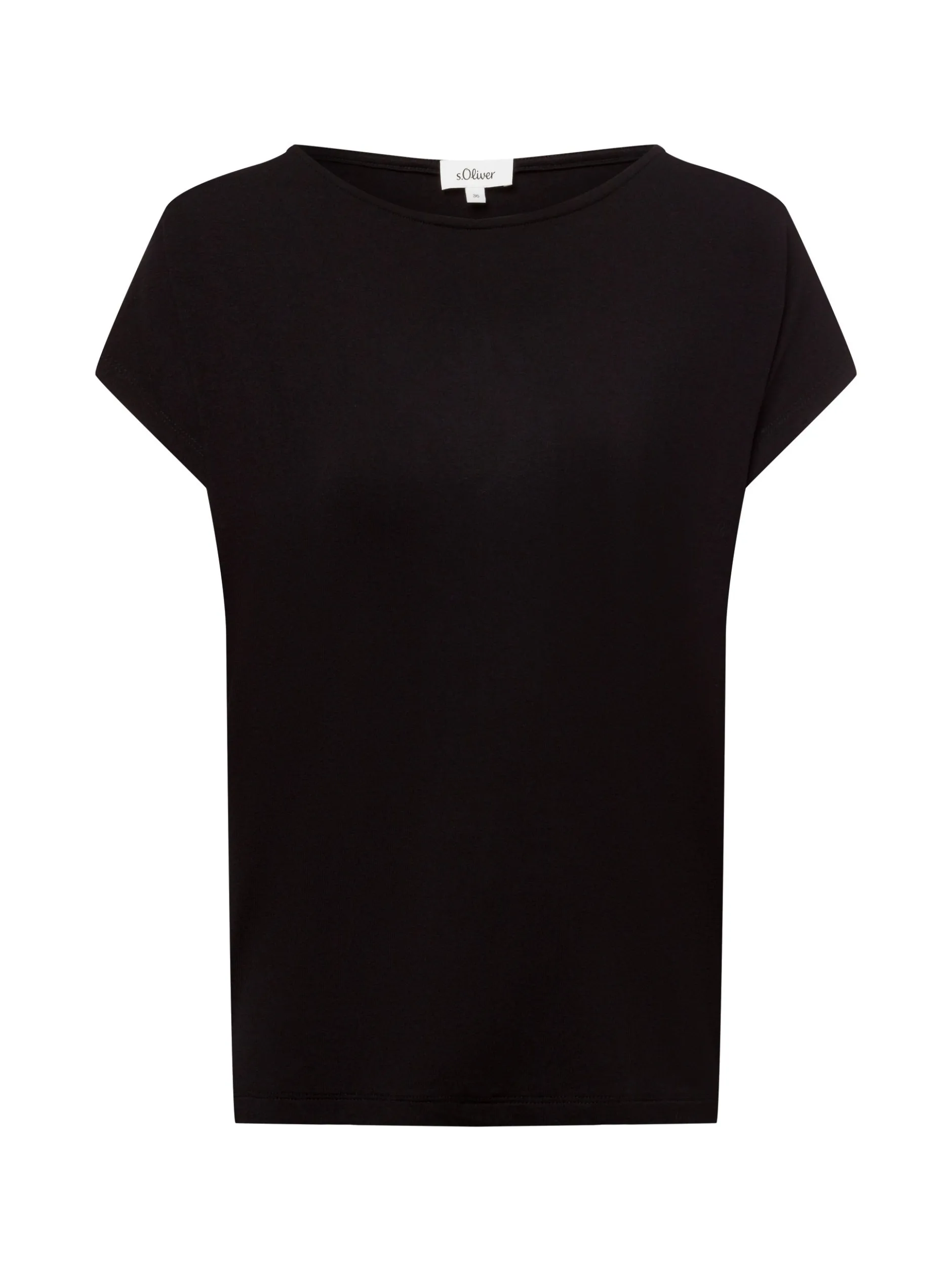 s.Oliver Damen T-Shirt in schwarz - Ausschnitt: Rundhals