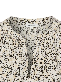 s.Oliver Damen Tunikabluse in beige schwarz