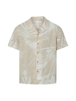 s.Oliver Herren Freizeithemd mit Leinenanteil in beige weiß