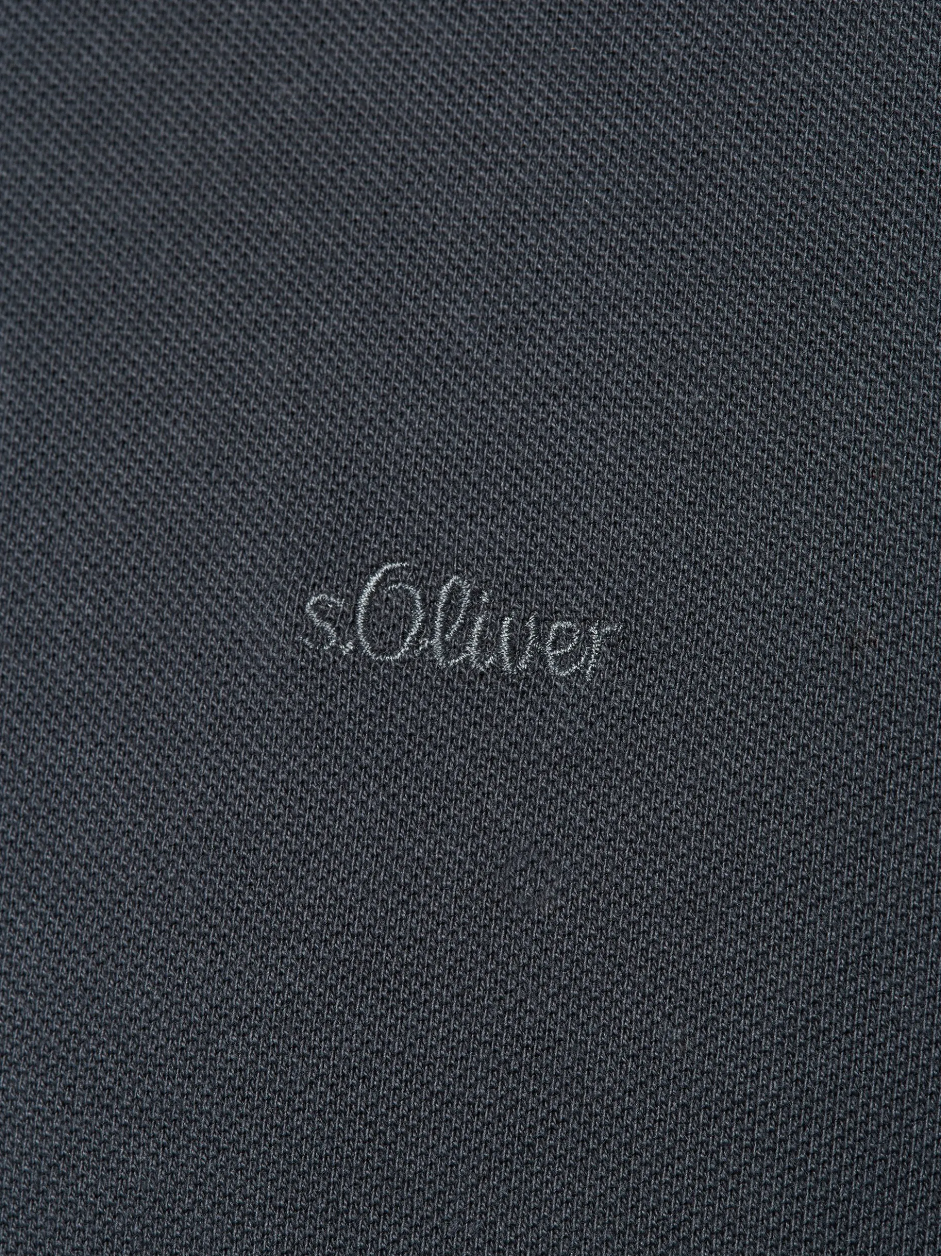 s.Oliver Herren Poloshirt in anthrazit - Ärmel: kurzarm