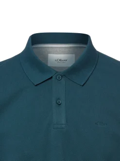 s.Oliver Herren Poloshirt in petrol - Ärmel: kurzarm