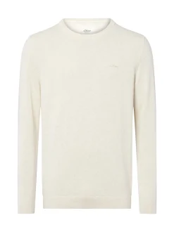 s.Oliver Herren Pullover in ecru - Ausschnitt: Rundhals