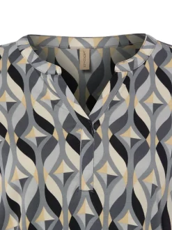 soyaconcept® Damen Blusenshirt in grau gelb