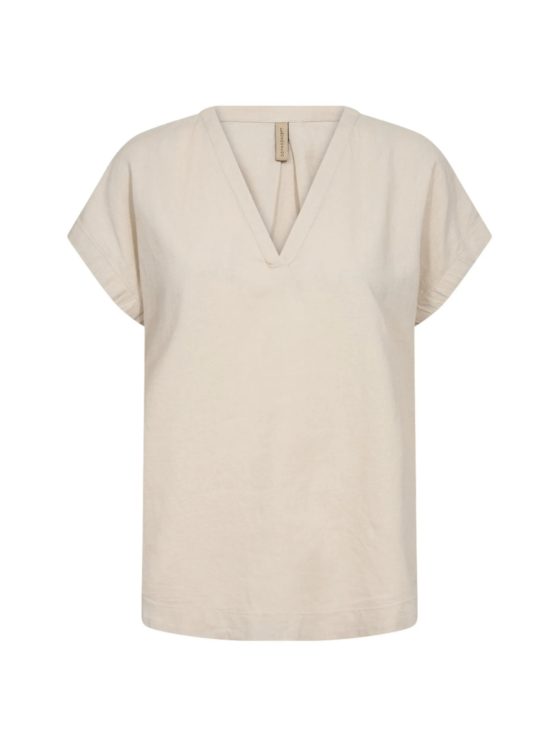 soyaconcept® Damen Blusenshirt mit Leinen-Anteil - SC-Ina in beige
