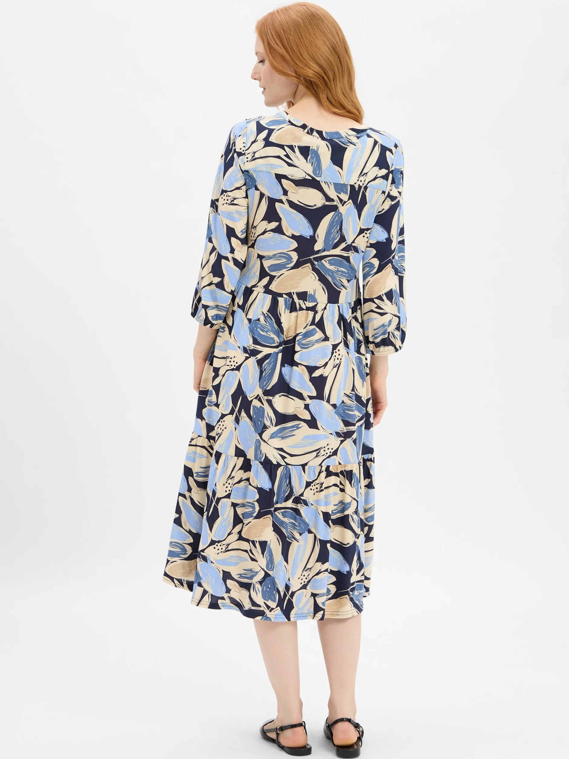 soyaconcept® Damen Maxikleid - SCFelicity in beige marine