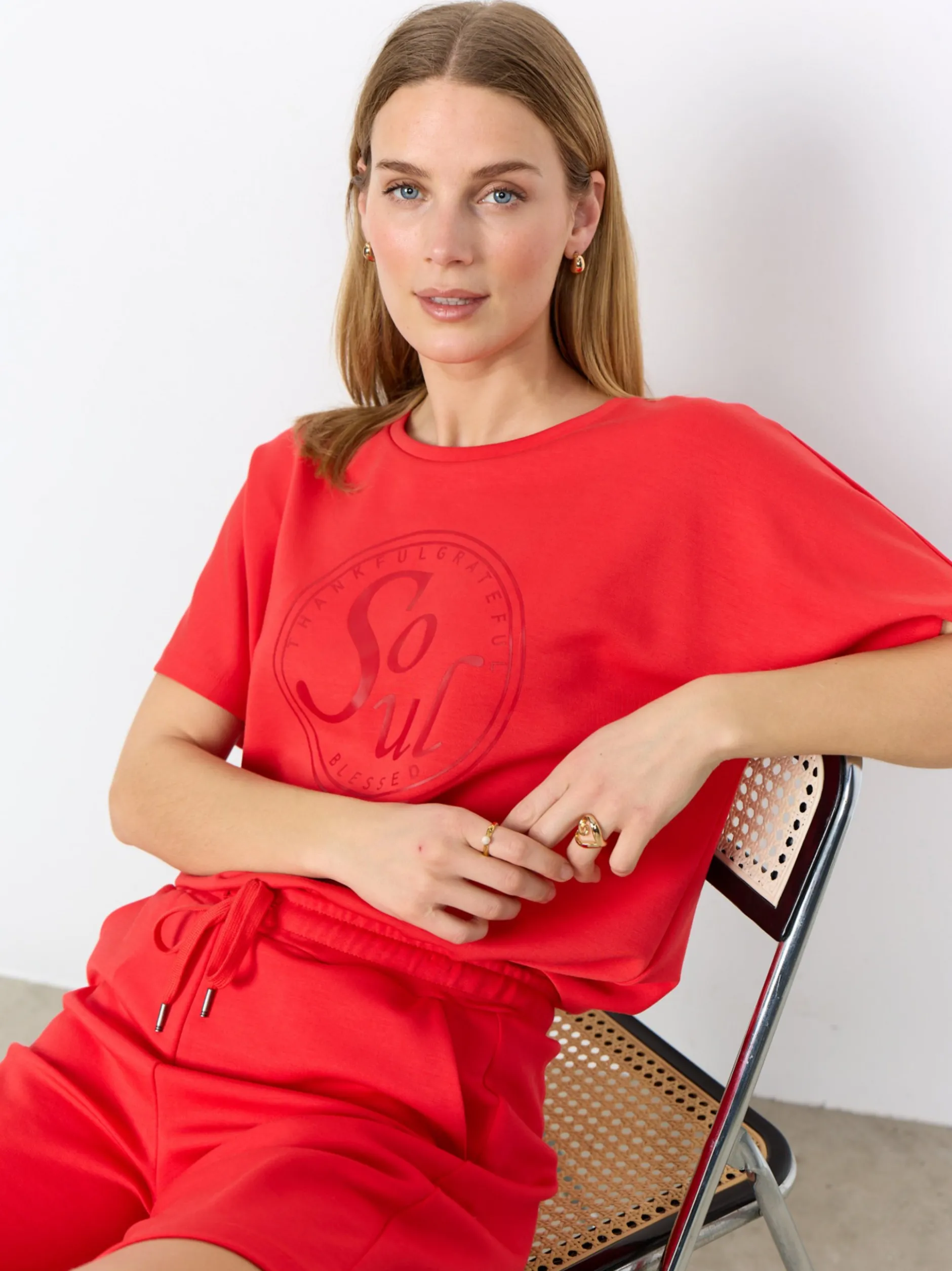 soyaconcept® Damen T-Shirt in rot - Ausschnitt: Rundhals