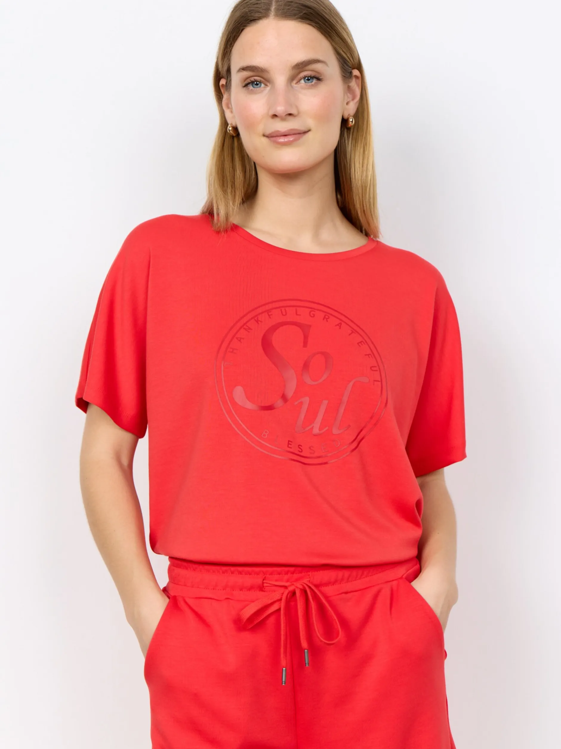 soyaconcept® Damen T-Shirt in rot - Ausschnitt: Rundhals