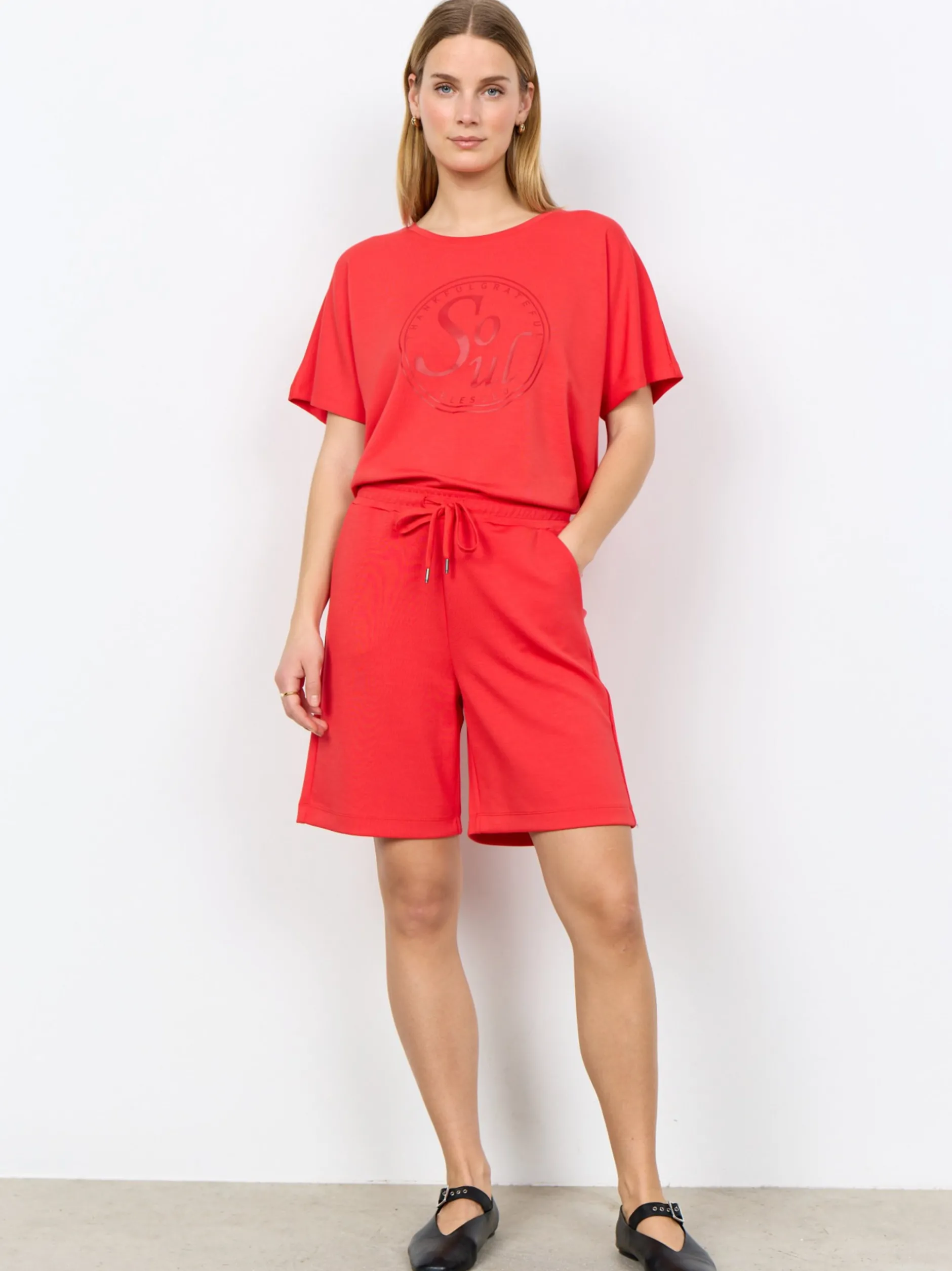 soyaconcept® Damen T-Shirt in rot - Ausschnitt: Rundhals