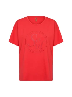 soyaconcept® Damen T-Shirt in rot - Ausschnitt: Rundhals