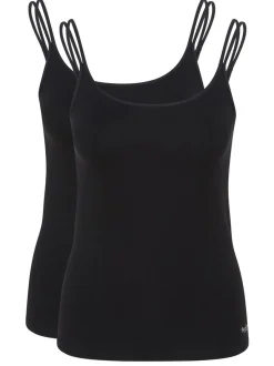 SPEIDEL Damen Spaghetti Top - 2er-Pack Bambus in schwarz