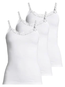 SPEIDEL Damen Spaghetti-Top Nadja im 3er-Pack in weiß