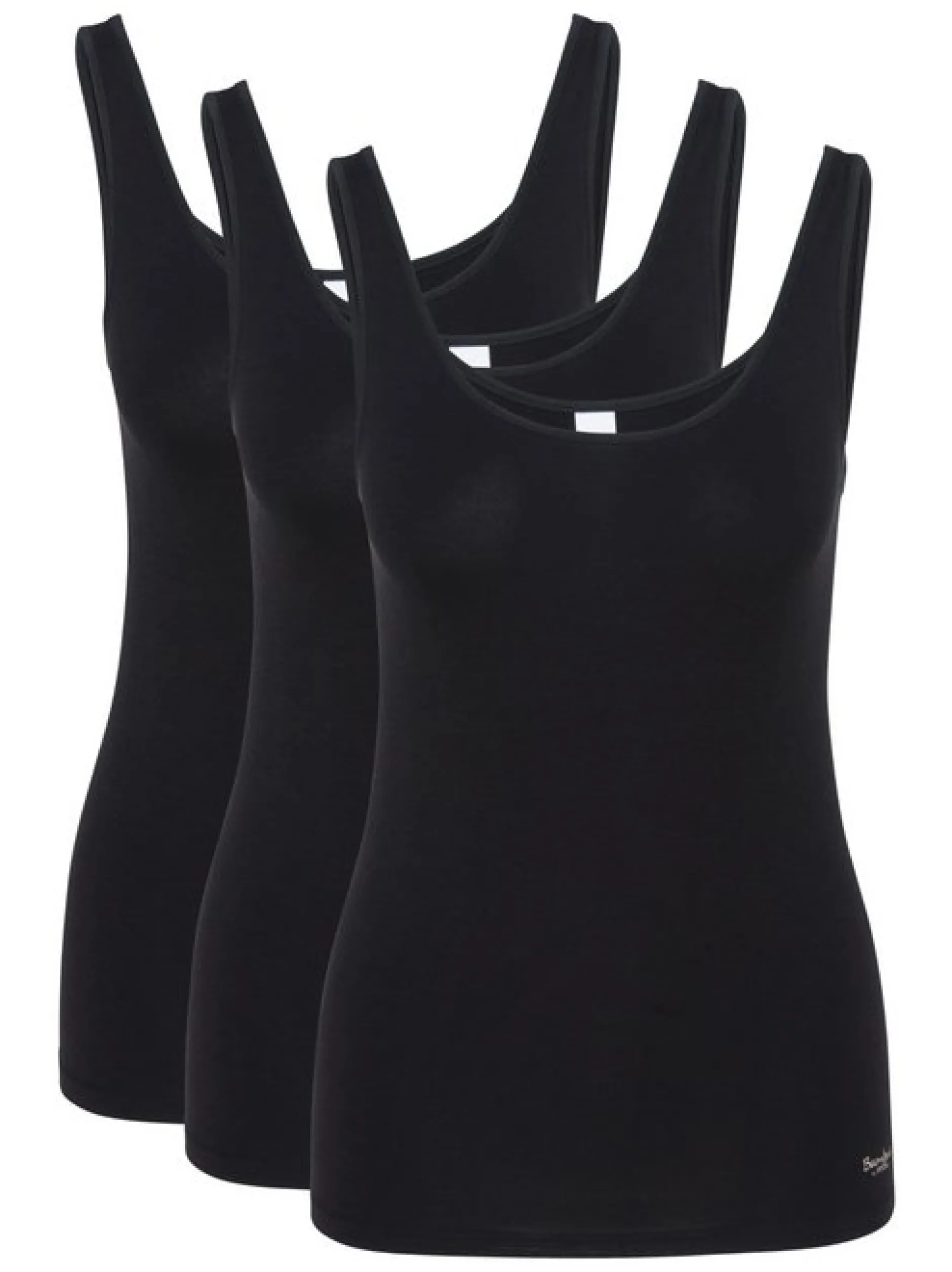 SPEIDEL Damen Unterhemd - 3er-Pack Bambus in schwarz
