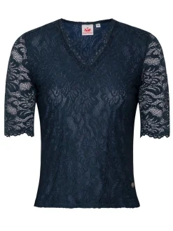 Spieth & Wenksy Damen Dirndlbluse - Arktis in blau