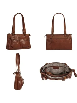 Spikes & Sparrow Damen Handtasche in cognac