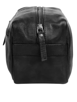 Spikes & Sparrow Unisex Kulturtasche in schwarz