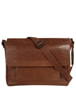 Spikes & Sparrow Unisex Messenger in cognac