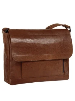 Spikes & Sparrow Unisex Messenger in cognac