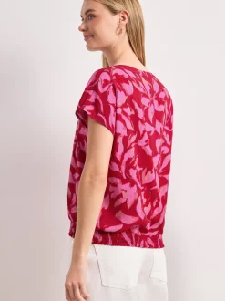 Street One Damen Blusentop in rot rosa - Ärmel: ohne Arm