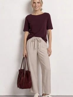 Street One Damen Hose in beige - Länge: lang