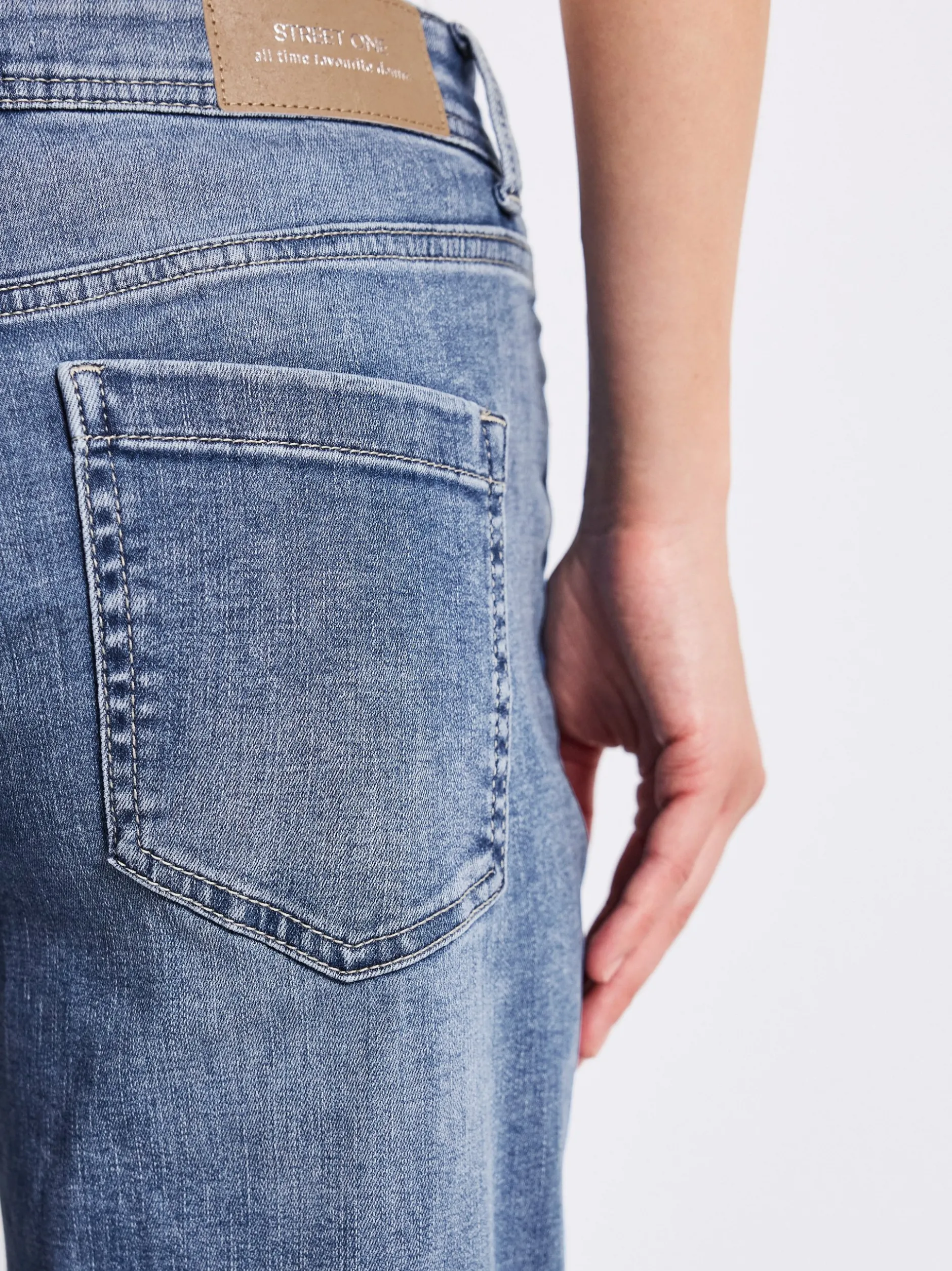 Street One Damen Jeans in denim - Länge: lang