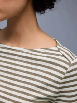 Street One Damen Langarmshirt in schlamm weiß