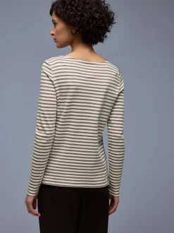 Street One Damen Langarmshirt in schlamm weiß