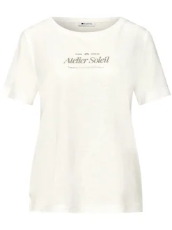 Street One Damen T-Shirt in ecru - Ausschnitt: Rundhals