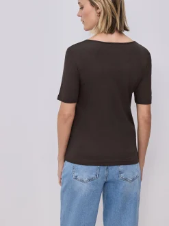 Street One Damen T-Shirt in mocca - Ärmel: kurzarm