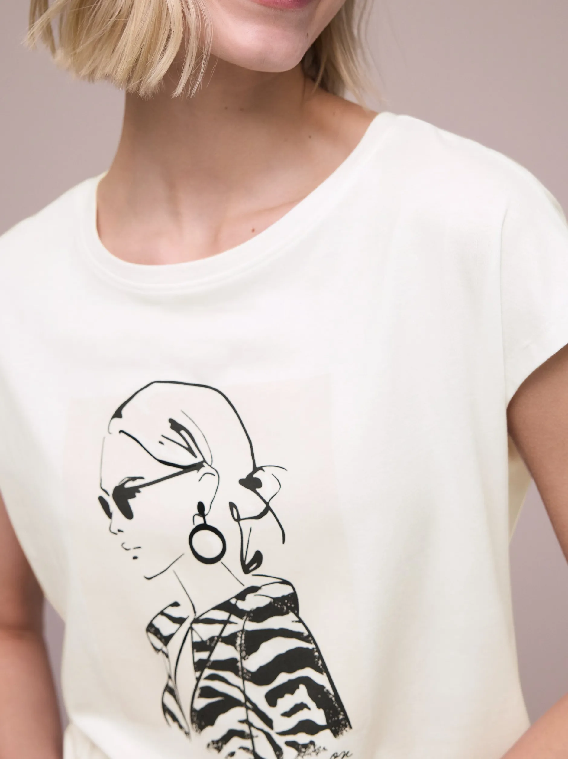 Street One Damen T-Shirt in weiß - Ausschnitt: Rundhals