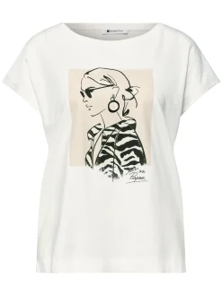 Street One Damen T-Shirt in weiß - Ausschnitt: Rundhals